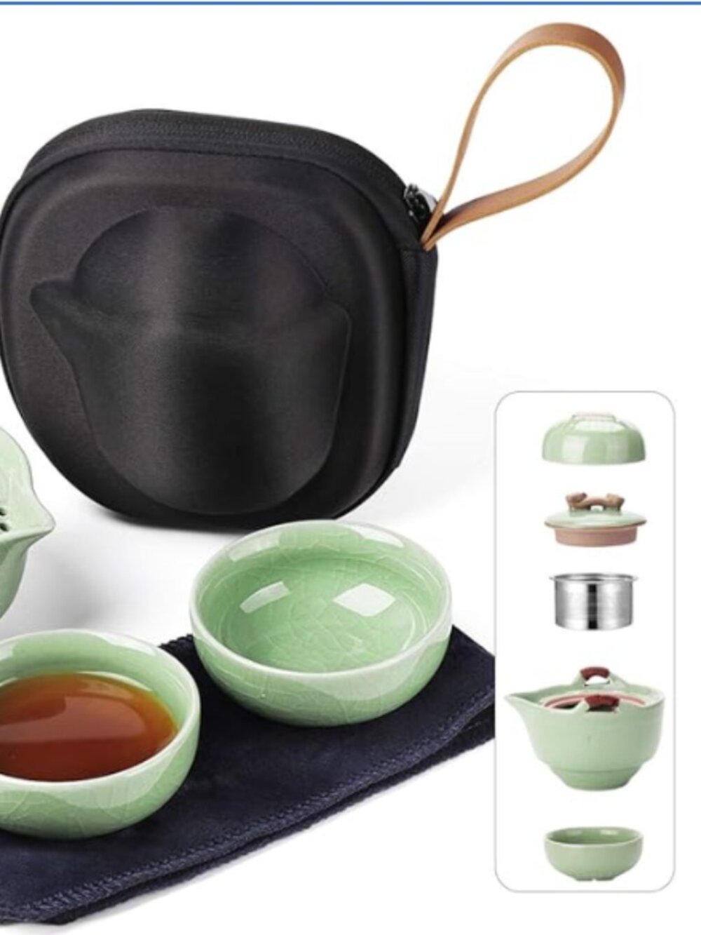 Travel Ceramic Tea Pot Set - NEW! - Picture 10 of 11